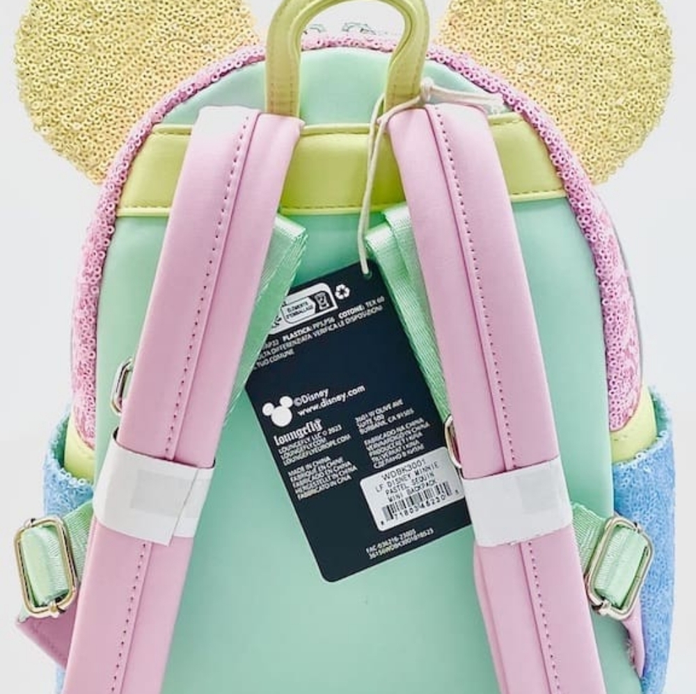 NWT Disney Loungefly Limited Edition Exclusive - Minnie Pastel Sequin Backpack - Picture 2 of 14